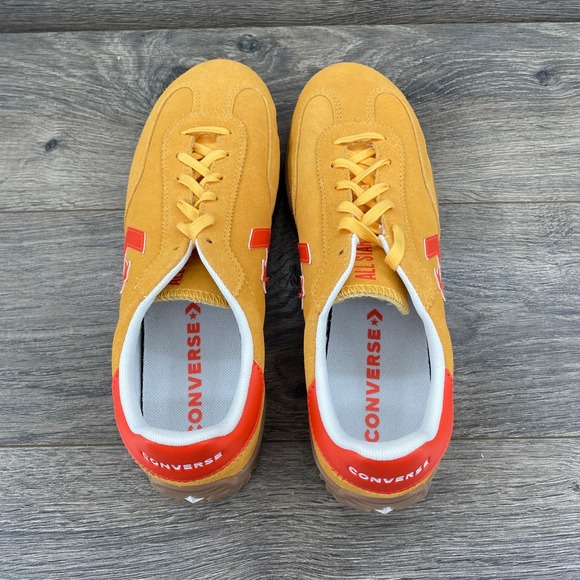 Converse Star Trainer Suede Sneaker Gold Orange Men's 8.5 Casual Shoes - Picture 12 of 15